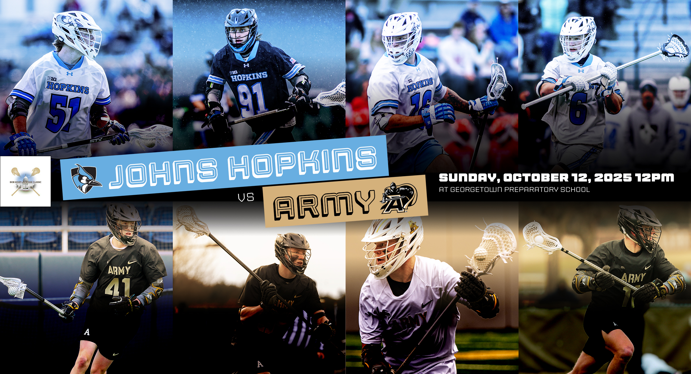 2025-Bob-Kemp-Classic The 9th Annual Bob Kemp Classic - 2025 Bob Kemp Lacrosse Classic<br />
Army vs Johns Hopkins